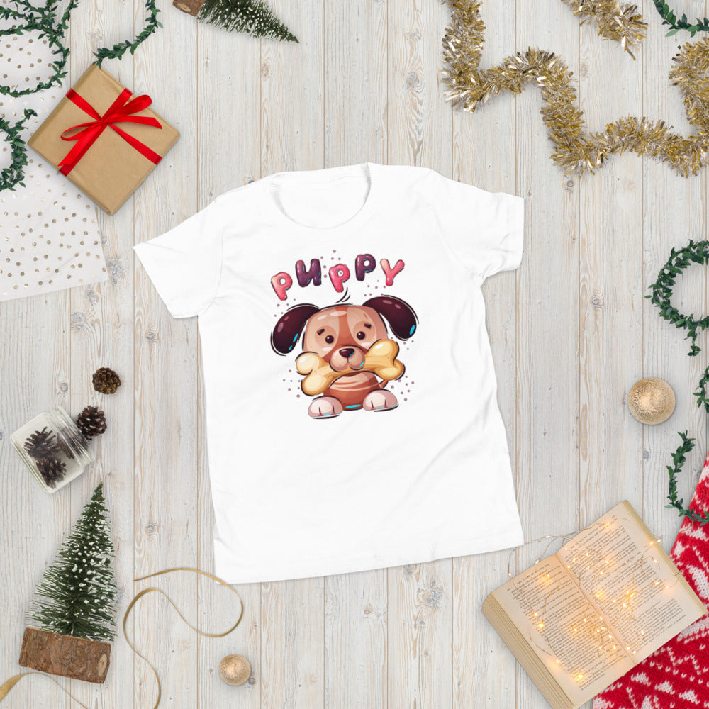 Funny Puppy Dog with Bone, T-shirts, No. 0444