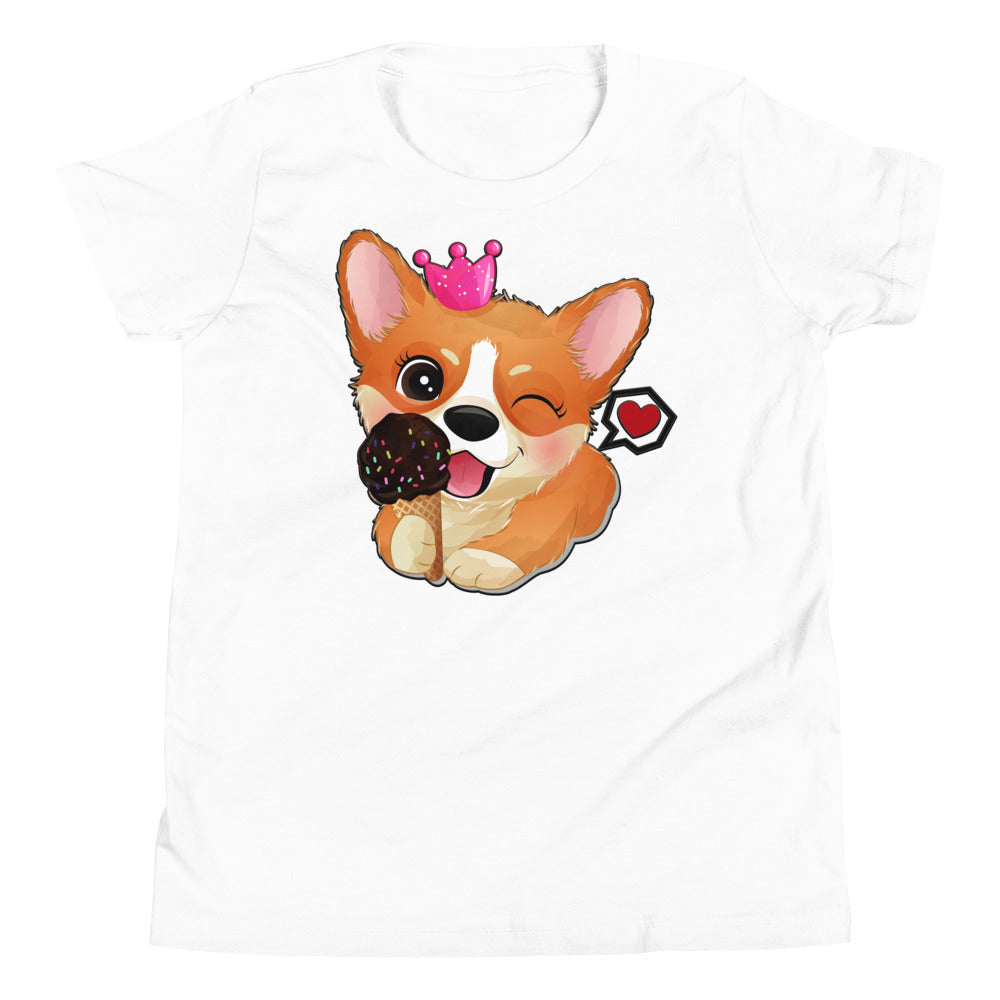 Funny Puppy Dog Eating Ice Cream, T-shirts, No. 0441