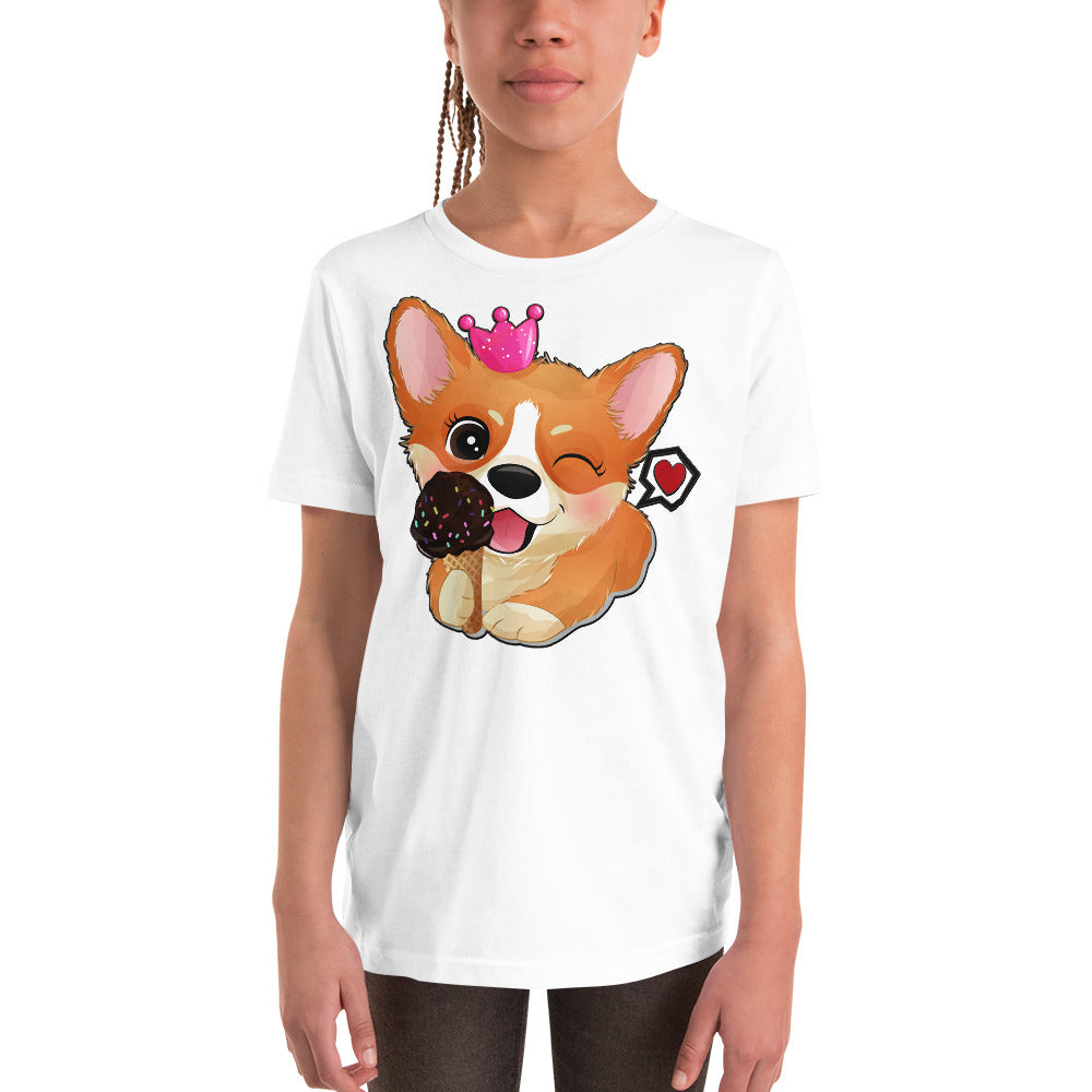 Funny Puppy Dog Eating Ice Cream, T-shirts, No. 0441