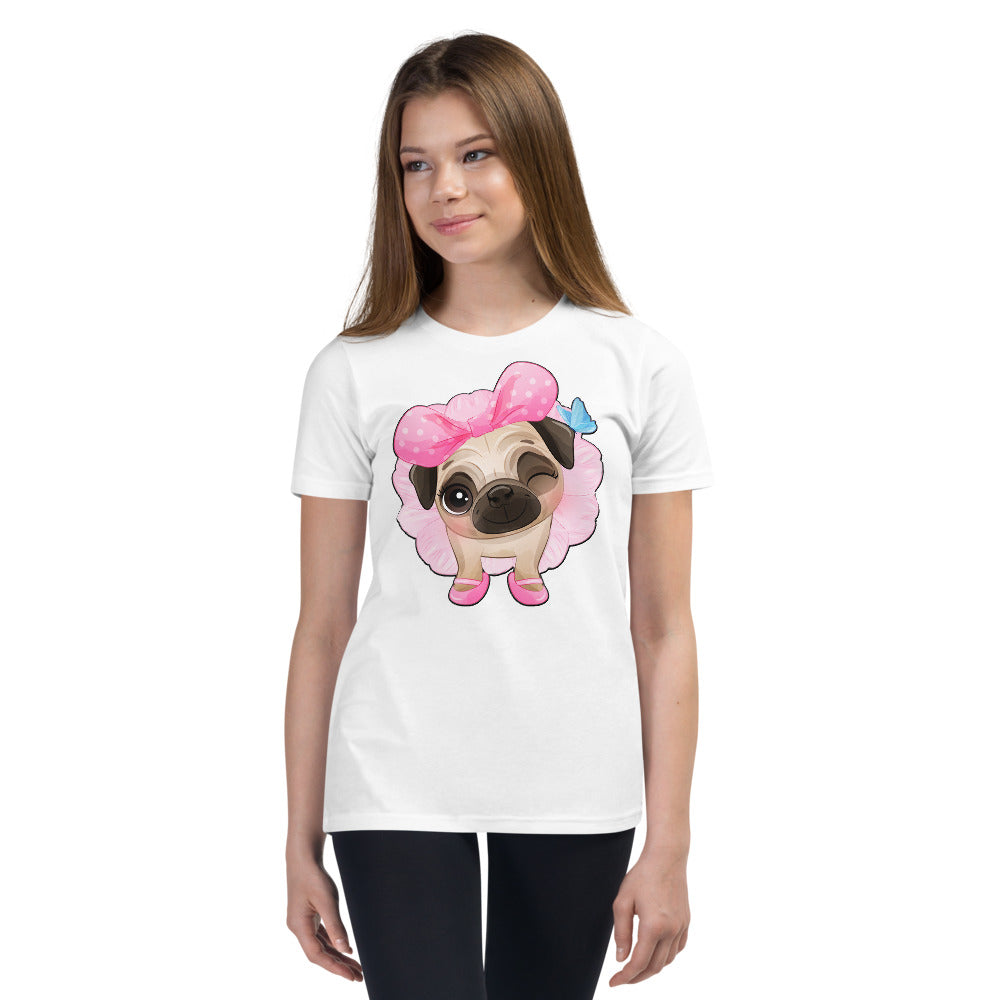 Funny Pug Puppy Dog Ballerina, T-shirts, No. 0440