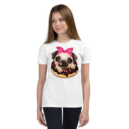 Funny Pug Dog Inside Donut, T-shirts, No. 0437
