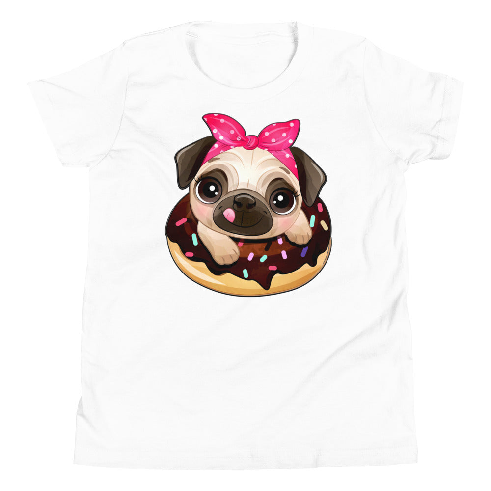 Funny Pug Dog Inside Donut, T-shirts, No. 0437