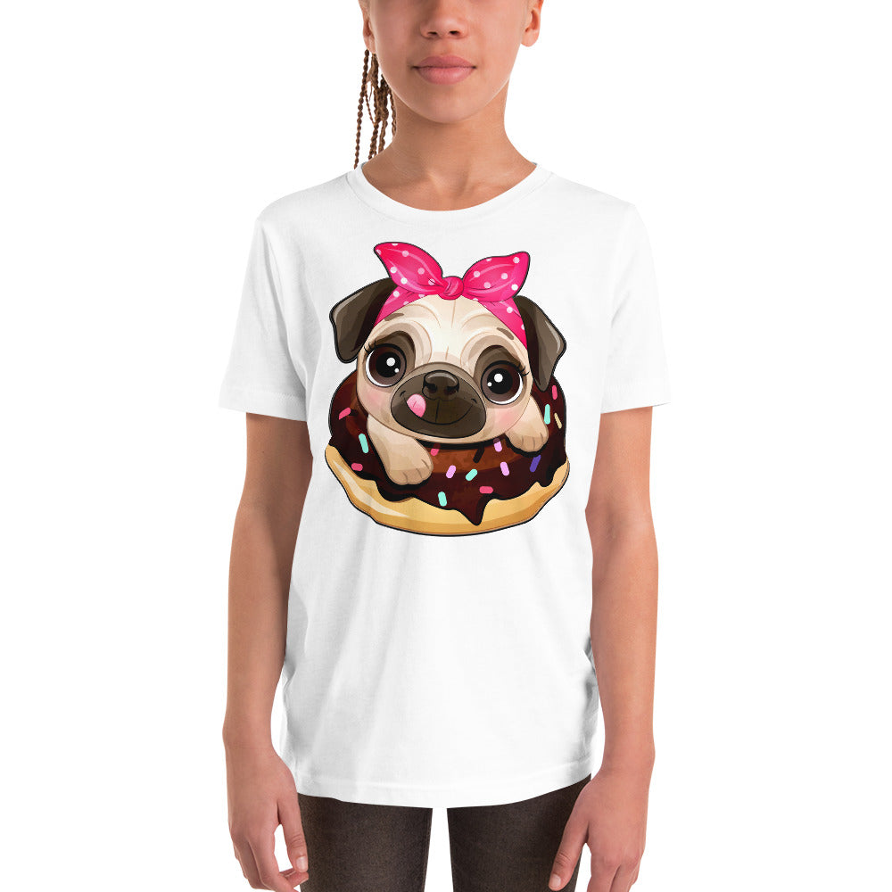 Funny Pug Dog Inside Donut, T-shirts, No. 0437