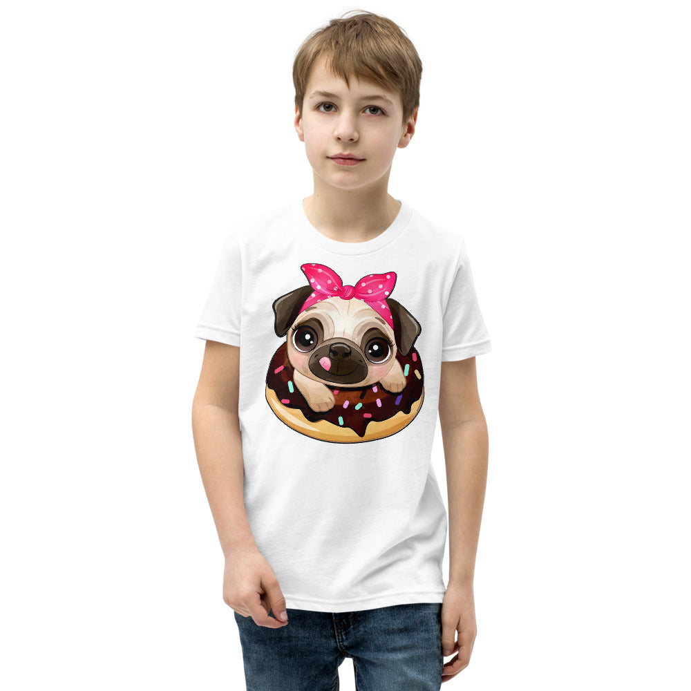 Funny Pug Dog Inside Donut, T-shirts, No. 0437