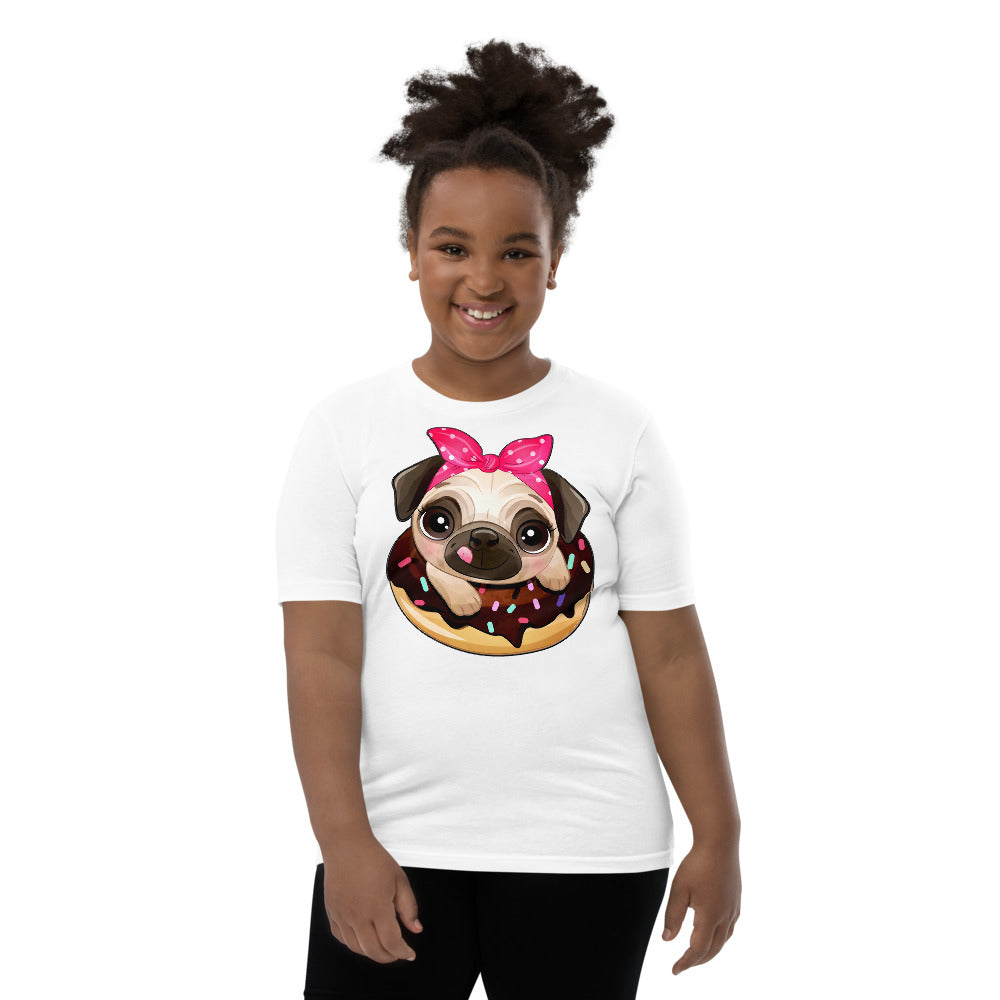 Funny Pug Dog Inside Donut, T-shirts, No. 0437