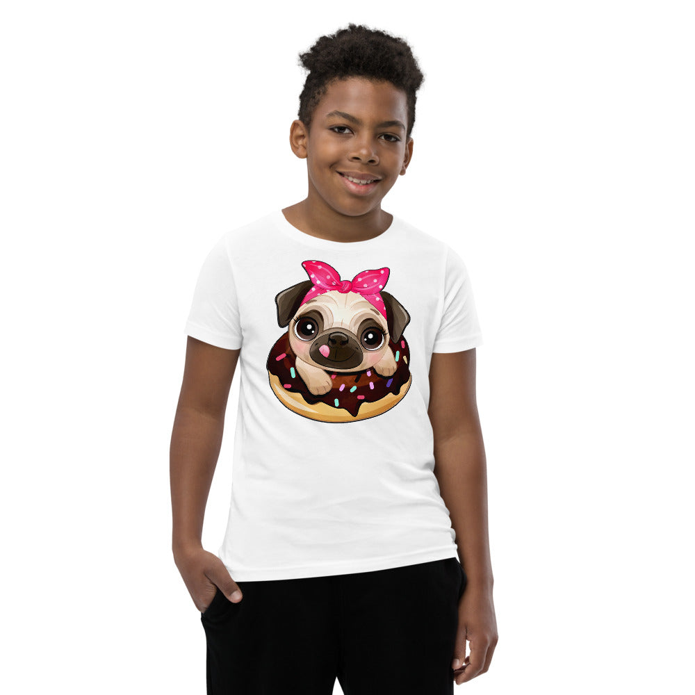 Funny Pug Dog Inside Donut, T-shirts, No. 0437