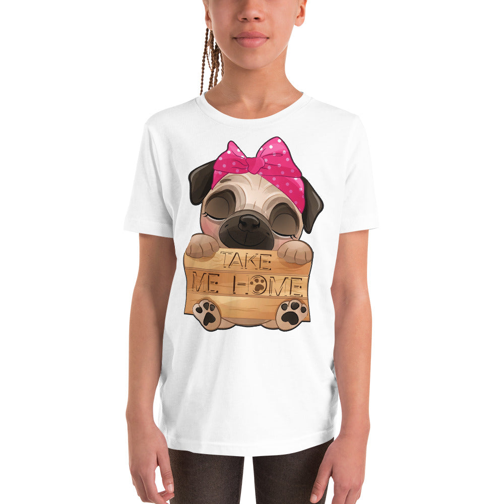 Funny Pug Dog Holding Board, T-shirts, No. 0434