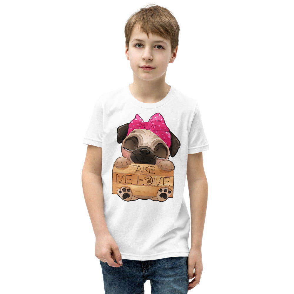 Funny Pug Dog Holding Board, T-shirts, No. 0434