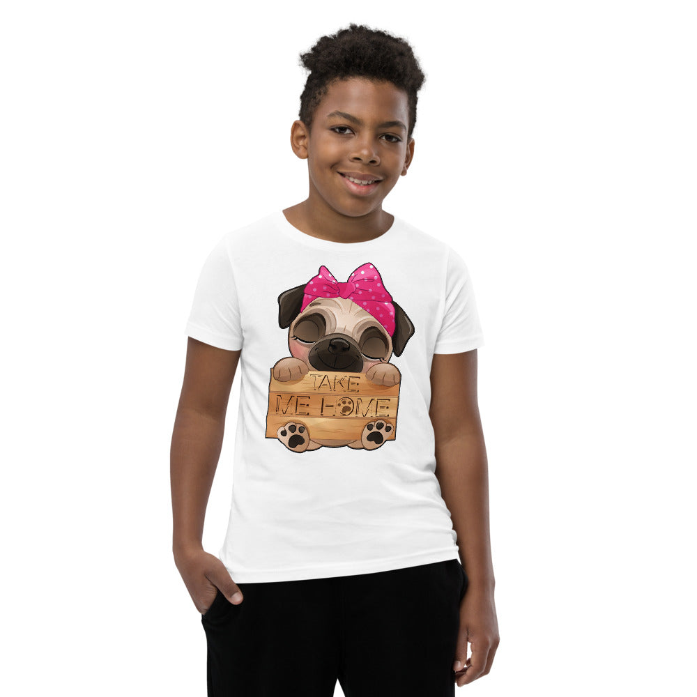 Funny Pug Dog Holding Board, T-shirts, No. 0434