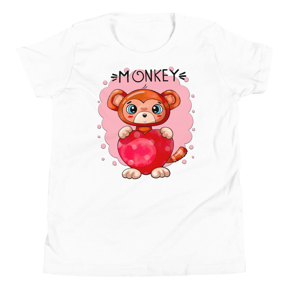 Funny Monkey with Heart, T-shirts, No. 0433