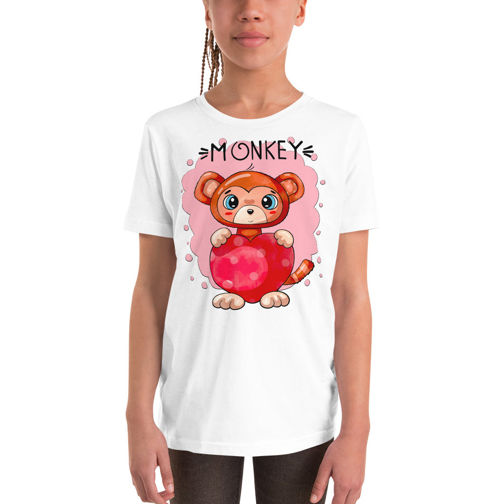 Funny Monkey with Heart, T-shirts, No. 0433