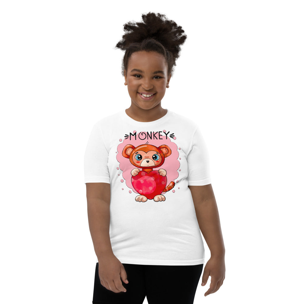 Funny Monkey with Heart, T-shirts, No. 0433