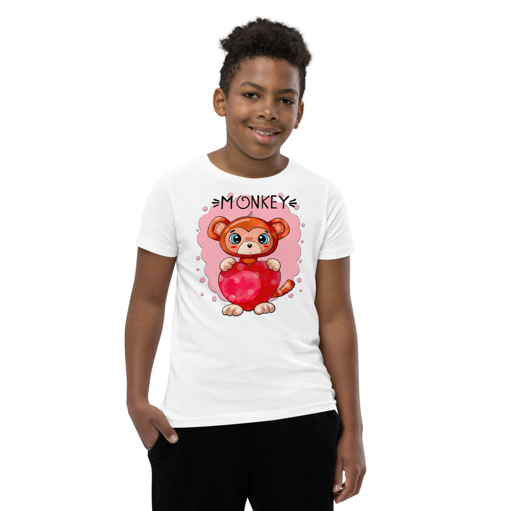 Funny Monkey with Heart, T-shirts, No. 0433