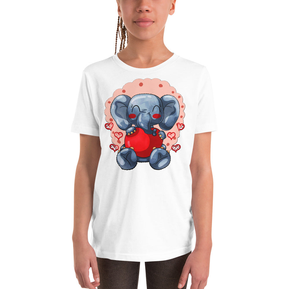 Funny Elephant with Heart, T-shirts, No. 0415