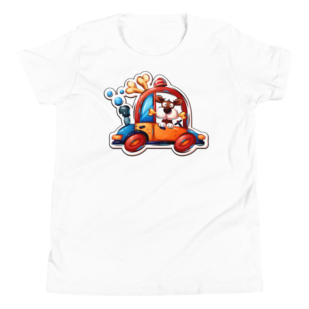 Funny Dog with Car, T-shirts, No. 0414