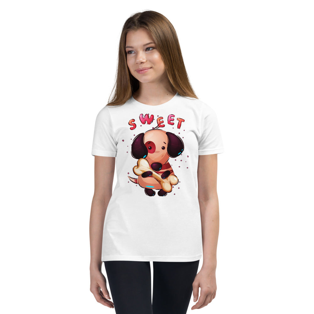 Funny Dog with Bone, T-shirts, No. 0413