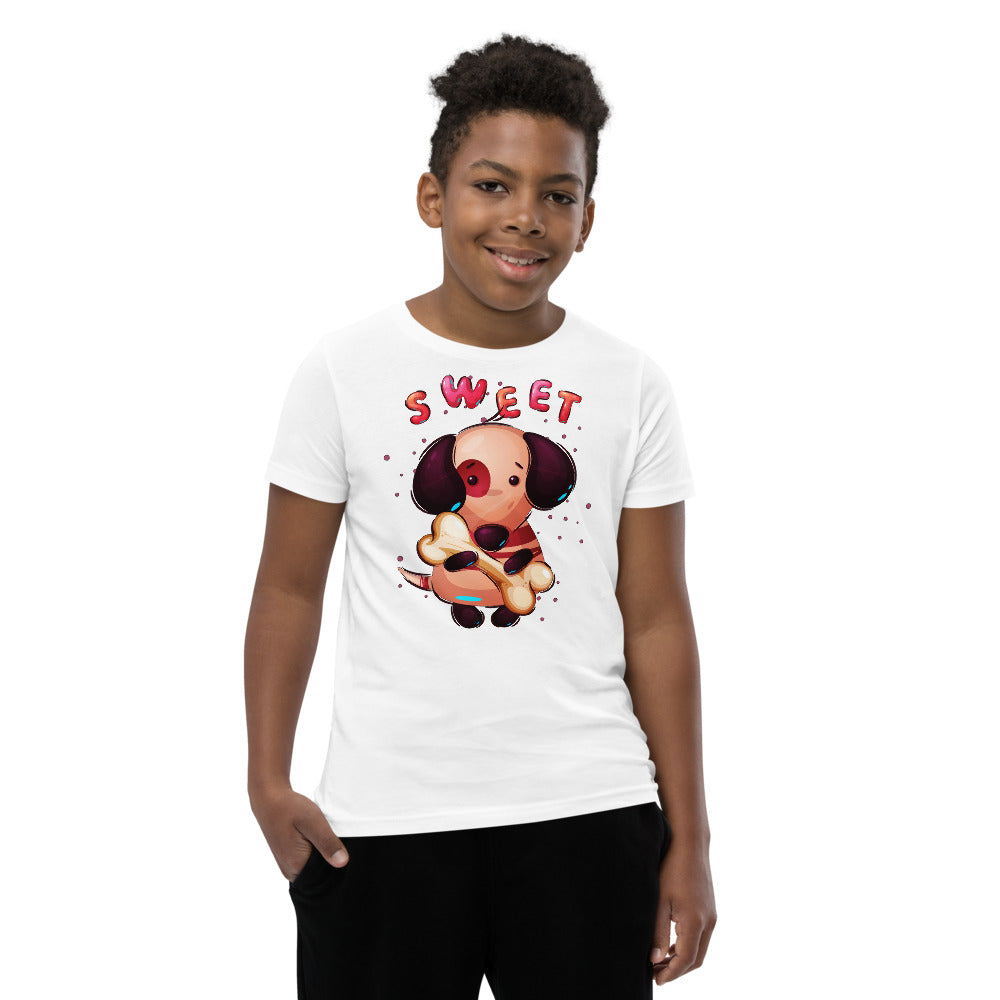 Funny Dog with Bone, T-shirts, No. 0413