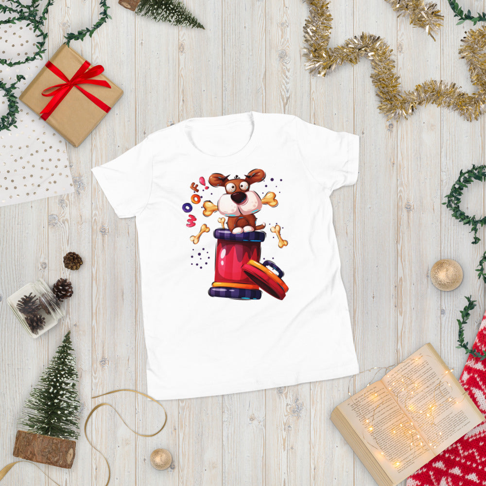 Funny Dog Playing with Bones, T-shirts, No. 0412