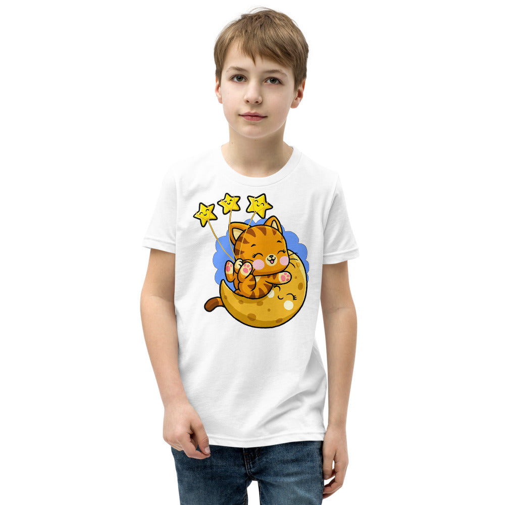 Funny Cat Playing on the Moon, T-shirts, No. 0401