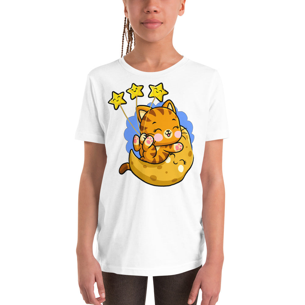 Funny Cat Playing on the Moon, T-shirts, No. 0401