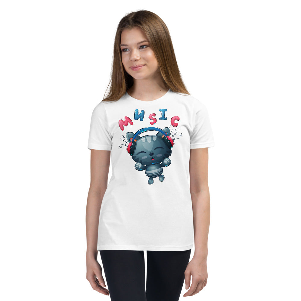 Funny Cat Listening to the Music, T-shirts, No. 0400