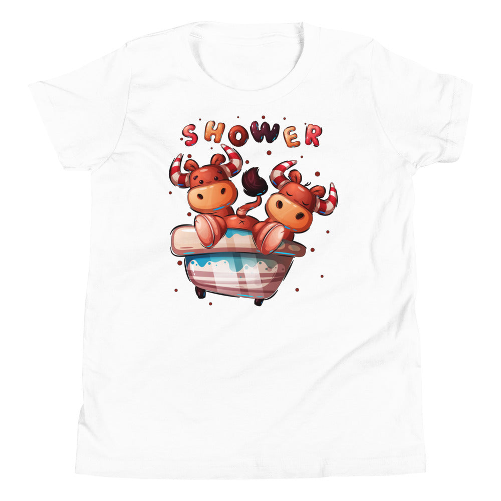 Funny Bulls in Bathroom, T-shirts, No. 0398