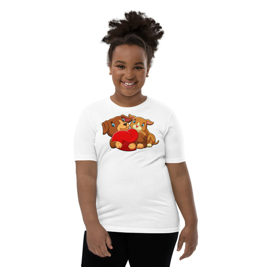 Couple Dogs with Red Heart T-shirt, No. 136