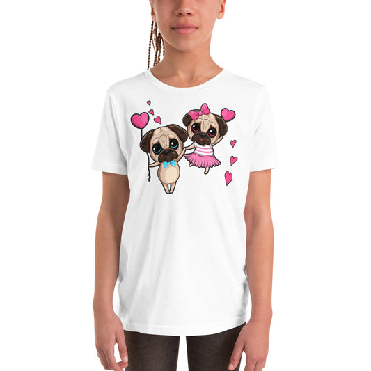 Couple Pug Dogs in Love T-shirt, No. 0262