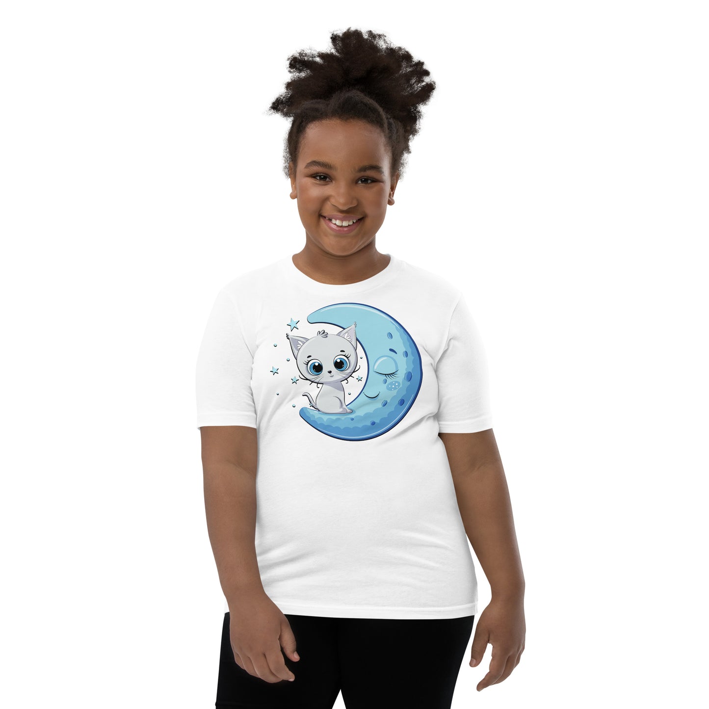 Funny Baby Cat Sitting on Moon T-shirt, No. 0245