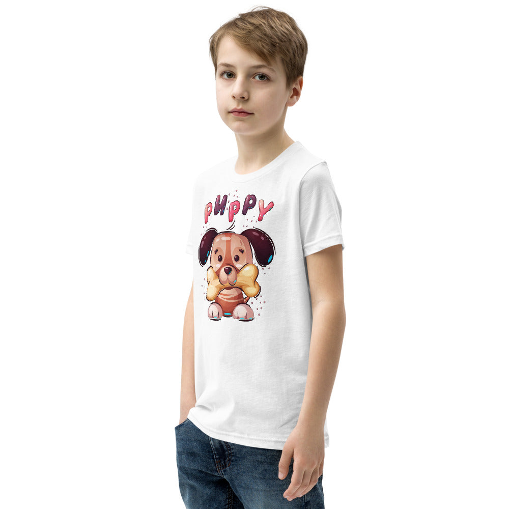 Funny Puppy Dog with Bone, T-shirts, No. 0444