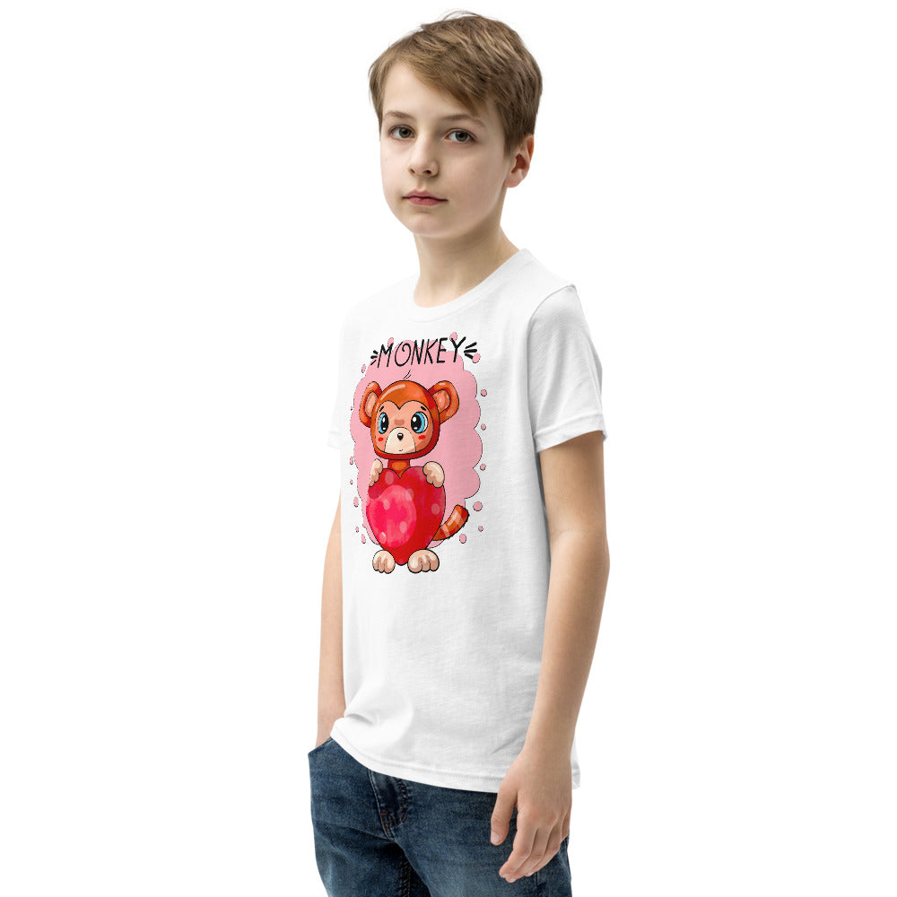 Funny Monkey with Heart, T-shirts, No. 0433