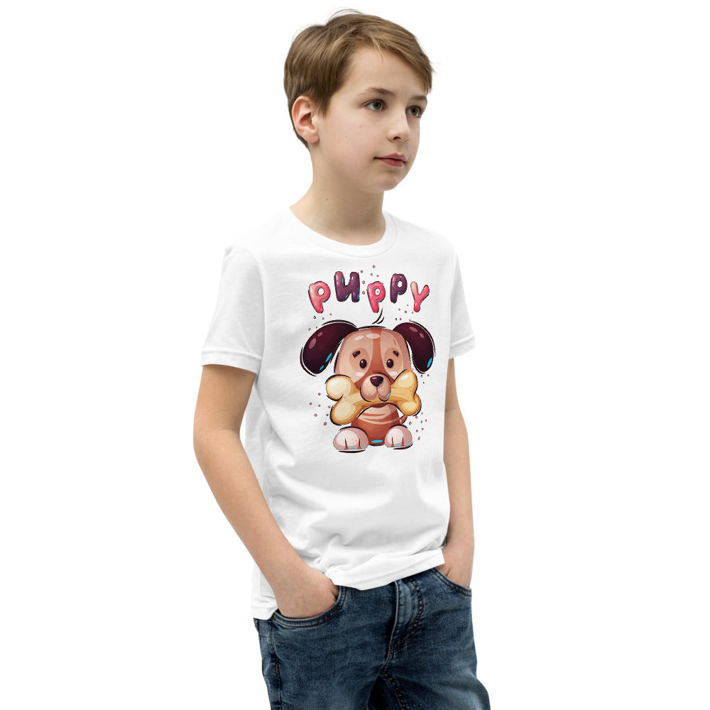 Funny Puppy Dog with Bone, T-shirts, No. 0444